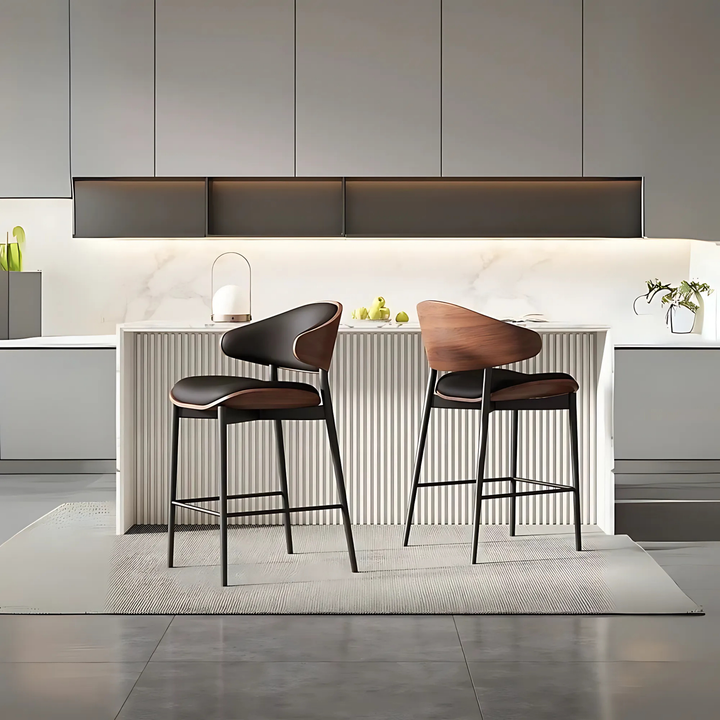 VAYLEN Modern Leather Bar Stool - Cassa Haus Singapore