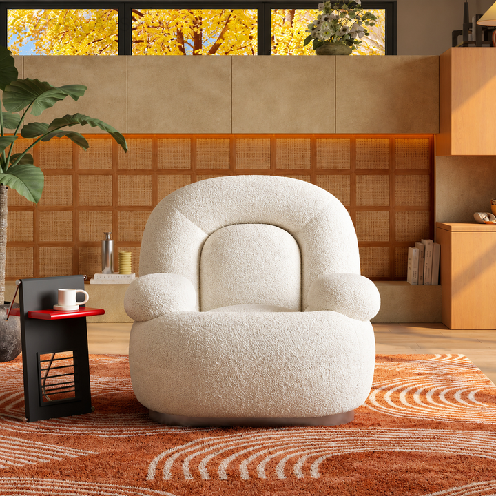 KIAPIS Modern Boucle Lounge Chair - Cassa Haus Singapore
