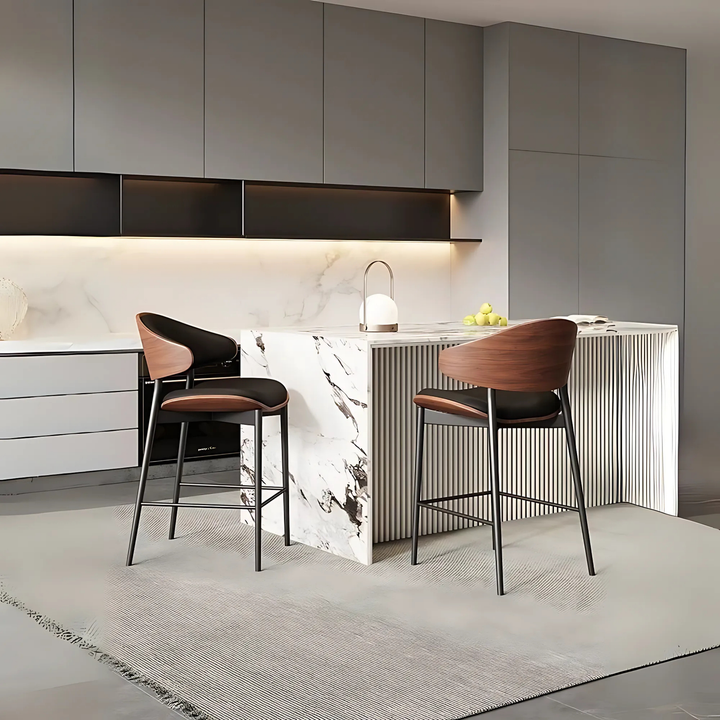 VAYLEN Modern Leather Bar Stool - Cassa Haus Singapore