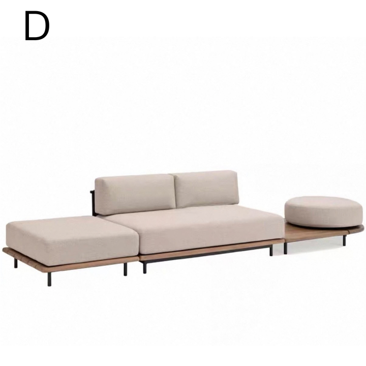 EVARELLE Modern Outdoor Teak Wood Sofa
