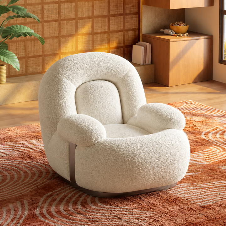 KIAPIS Modern Boucle Lounge Chair - Cassa Haus Singapore