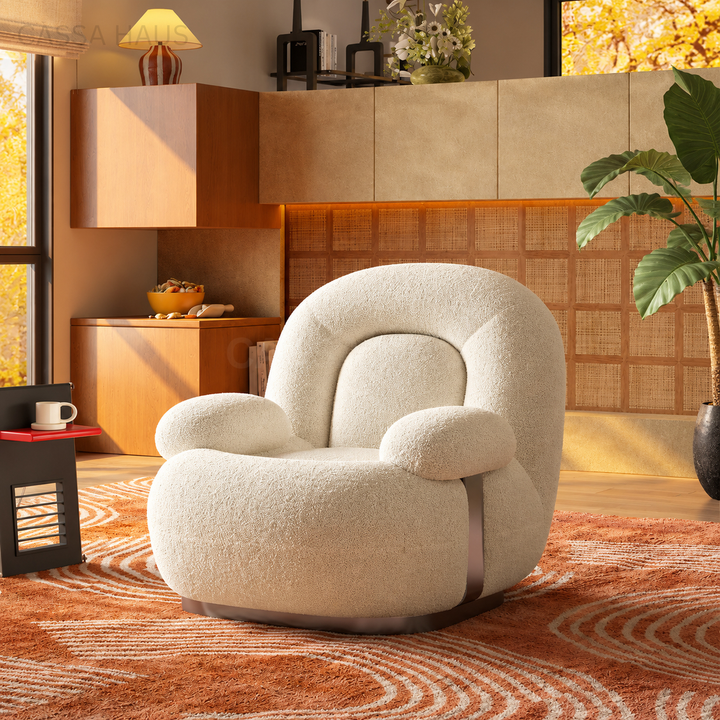 KIAPIS Modern Boucle Lounge Chair - Cassa Haus Singapore