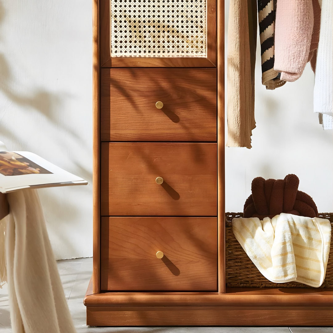 KORDE Rattan Open Concept Wardrobe - Radical Homes Singapore