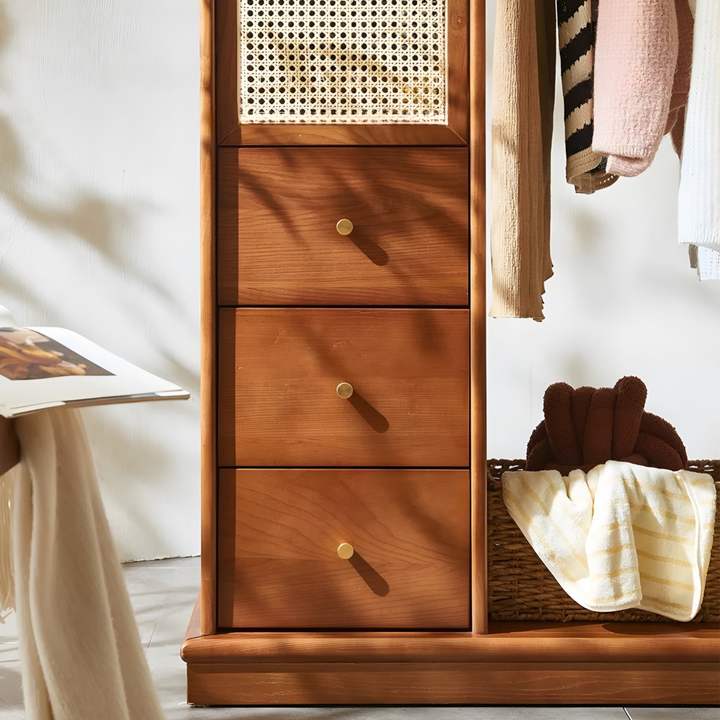 KORDE Rattan Open Concept Wardrobe - Radical Homes Singapore