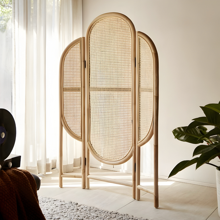 NAGOMI Rustic Rattan Foldable Partition - Radical Homes Singapore