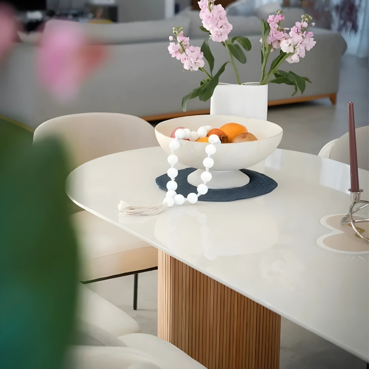 CREMA Oval Sintered Stone Dining Table - Radical Homes Singapore