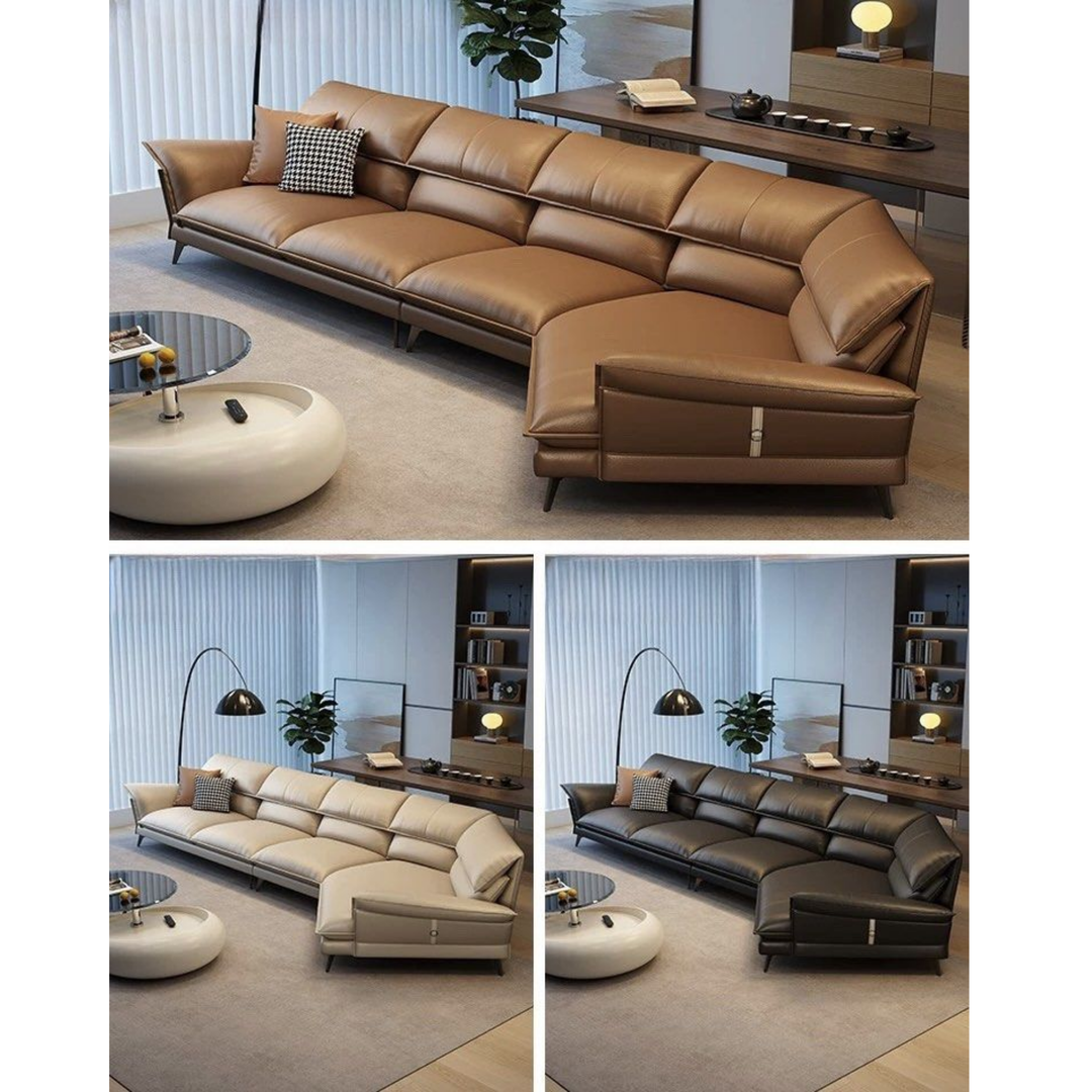 TOZIEO Modern Genuine Leather Sofa - Radical Homes Singapore