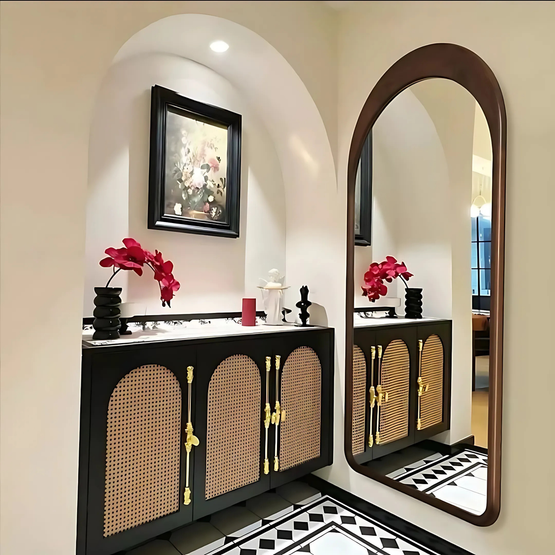 ELVARYN Rustic French Arched Full-Length Mirror - Cassa Haus Singapore