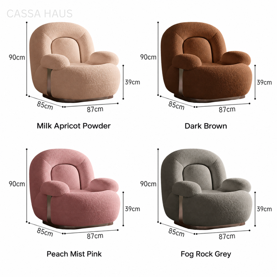 KIAPIS Modern Boucle Lounge Chair - Cassa Haus Singapore