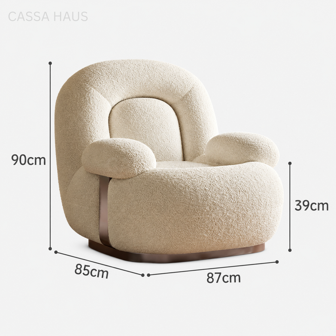 KIAPIS Modern Boucle Lounge Chair - Cassa Haus Singapore