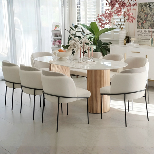 MILKSTONE Oval Sintered Stone Dining Table - Cassa Haus Singapore