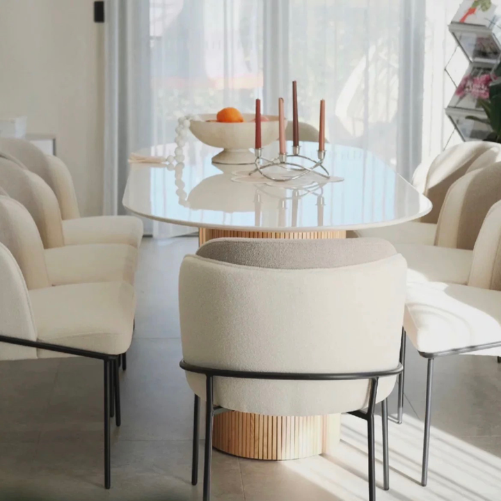 CREMA Oval Sintered Stone Dining Table - Radical Homes Singapore