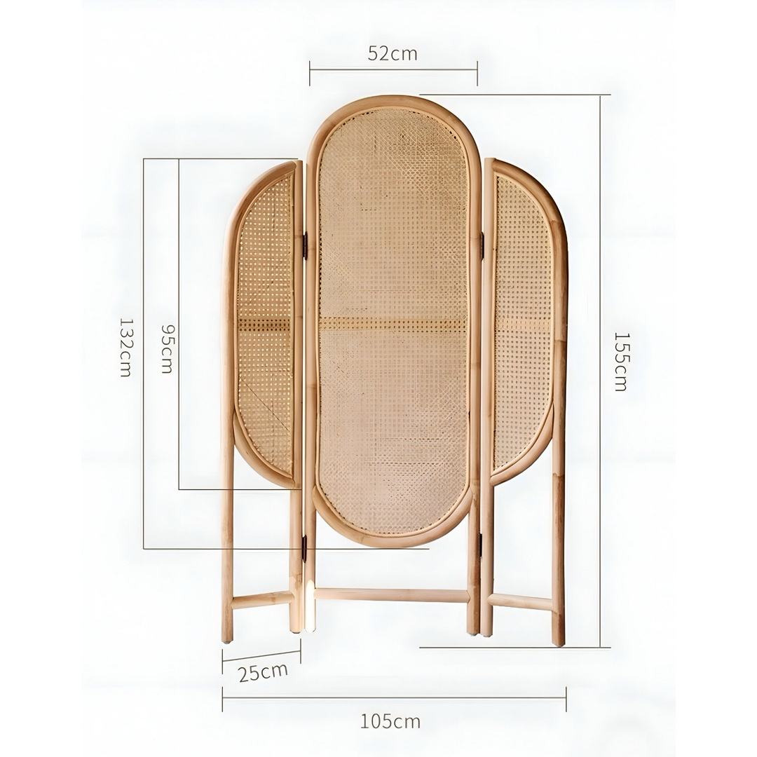 NAGOMI Rustic Rattan Foldable Partition - Radical Homes Singapore
