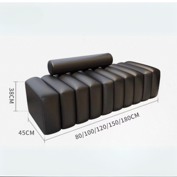 GABRI Modern Leather Bench - Radical Homes Singapore