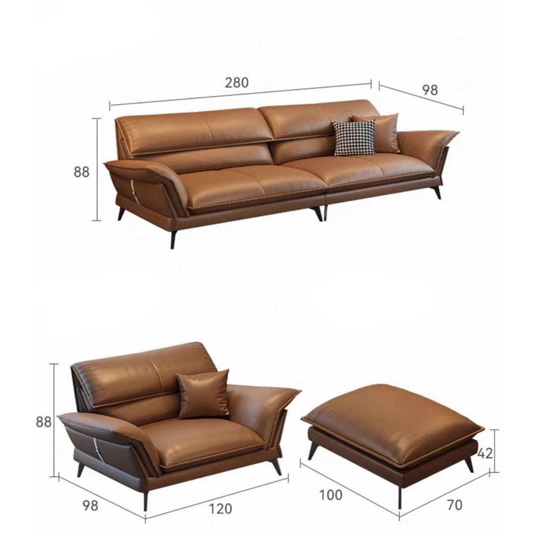 TOZIEO Modern Genuine Leather Sofa - Radical Homes Singapore
