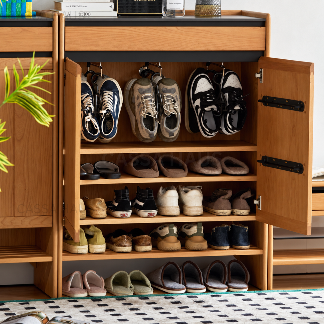 KAILO Japandi Solid Wood Shoe Cabinet