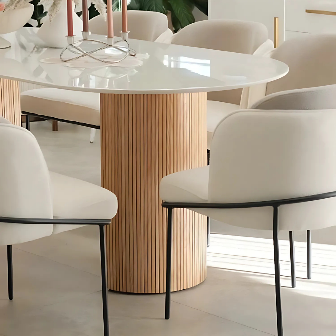 CREMA Oval Sintered Stone Dining Table - Radical Homes Singapore