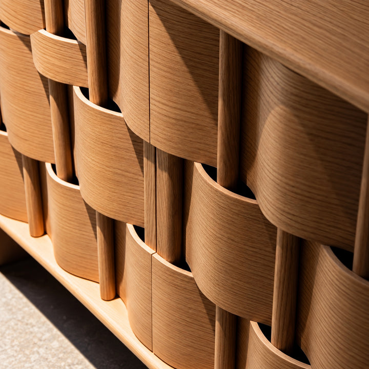 WEAVECRAFT Modern Solid Wood Sideboard