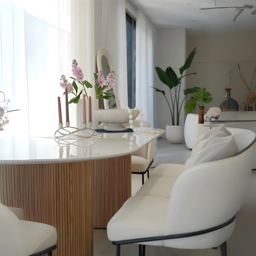 CREMA Oval Sintered Stone Dining Table - Radical Homes Singapore