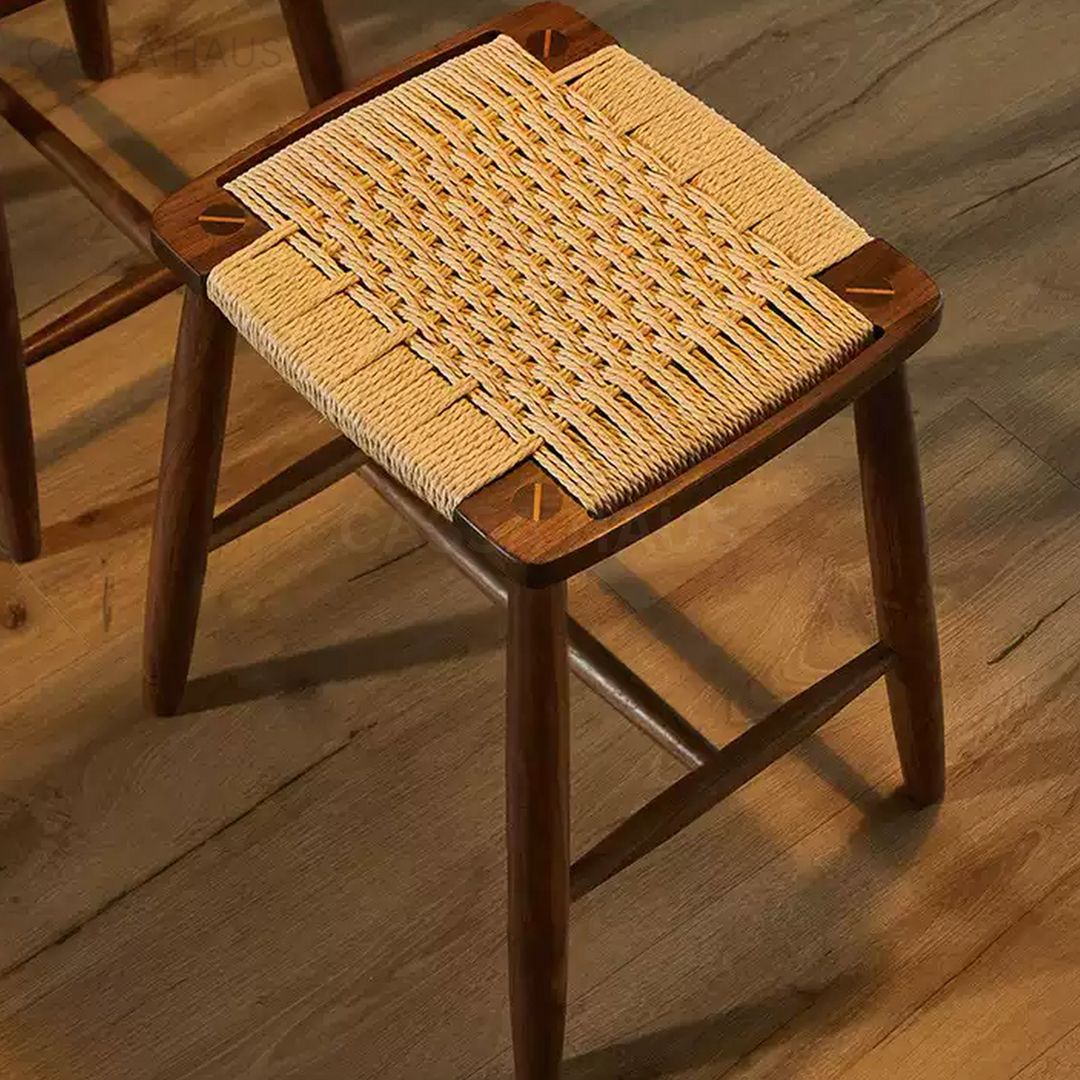 AMORE Rustic Rattan Solid Wood Dining Chair - Cassa Haus Singapore