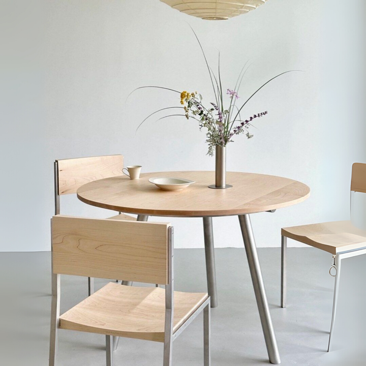 BREE Japandi Solid Wood Round Dining Table - Radical Homes Singapore