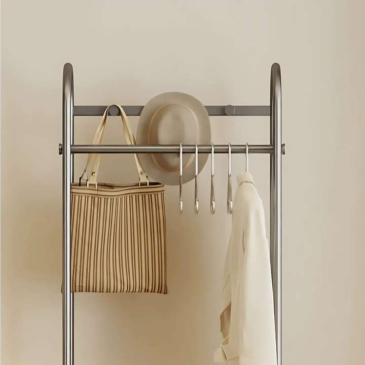 METALO Rotating Mirror Open Concept Wardrobe Rack - Radical Homes Singapore