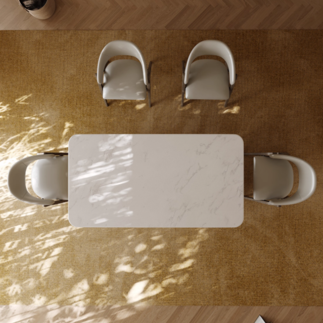 ALABASTER White Jade Stone Dining Table & Chair Set