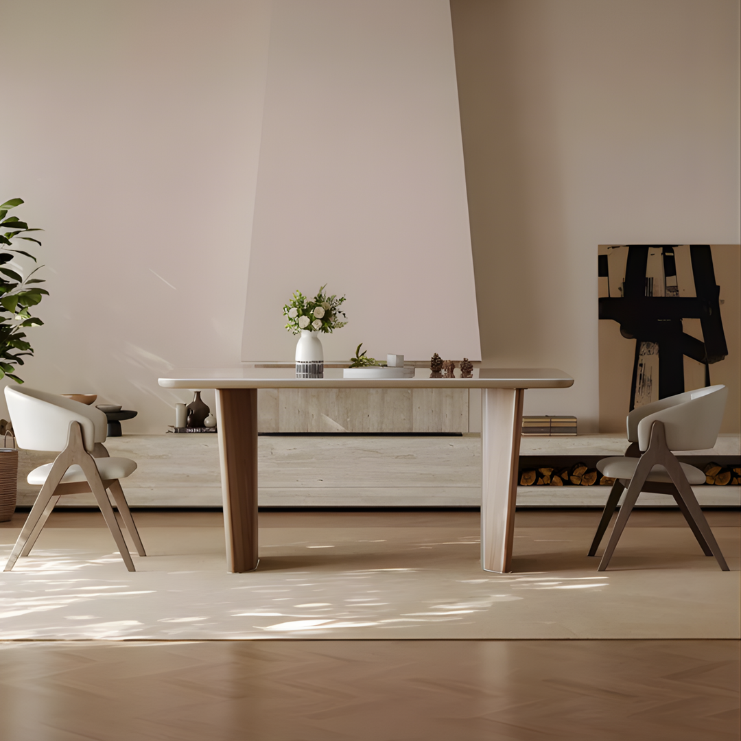 ALABASTER White Jade Stone Dining Table & Chair Set