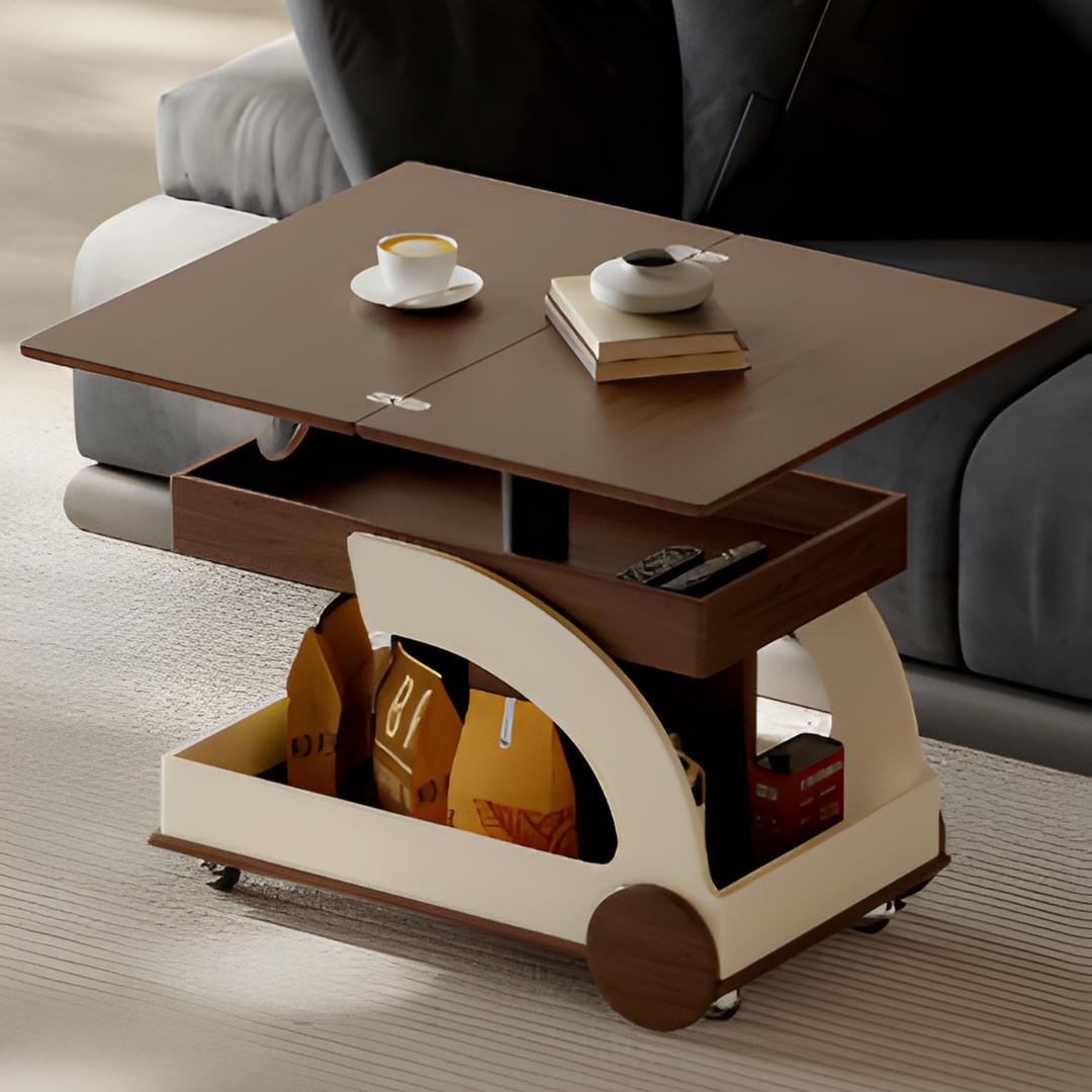 JET Adjustable Folding Storage Trolley Side Table