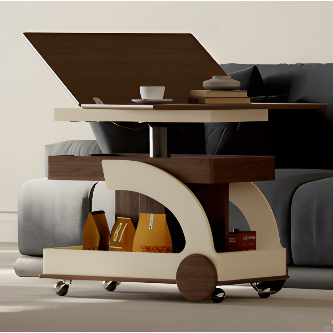JET Adjustable Folding Storage Trolley Side Table