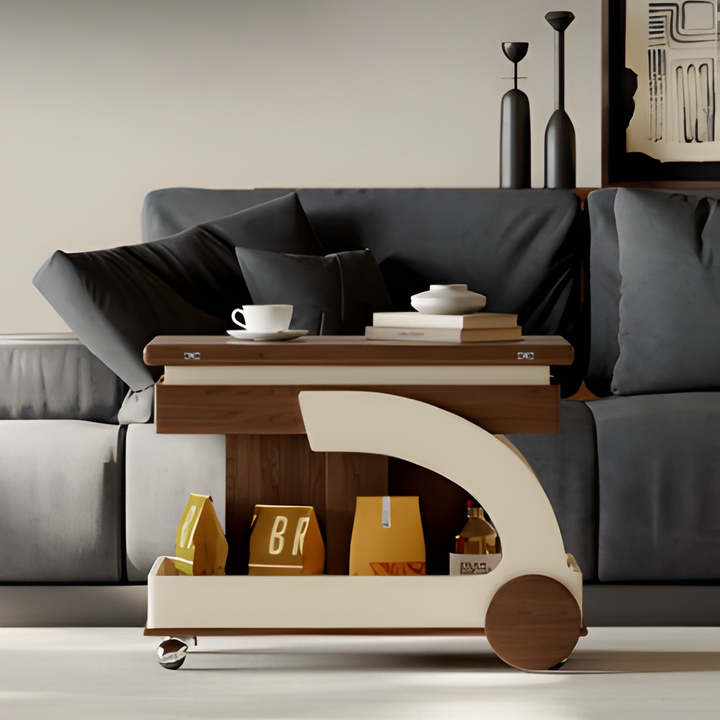 JET Adjustable Folding Storage Trolley Side Table