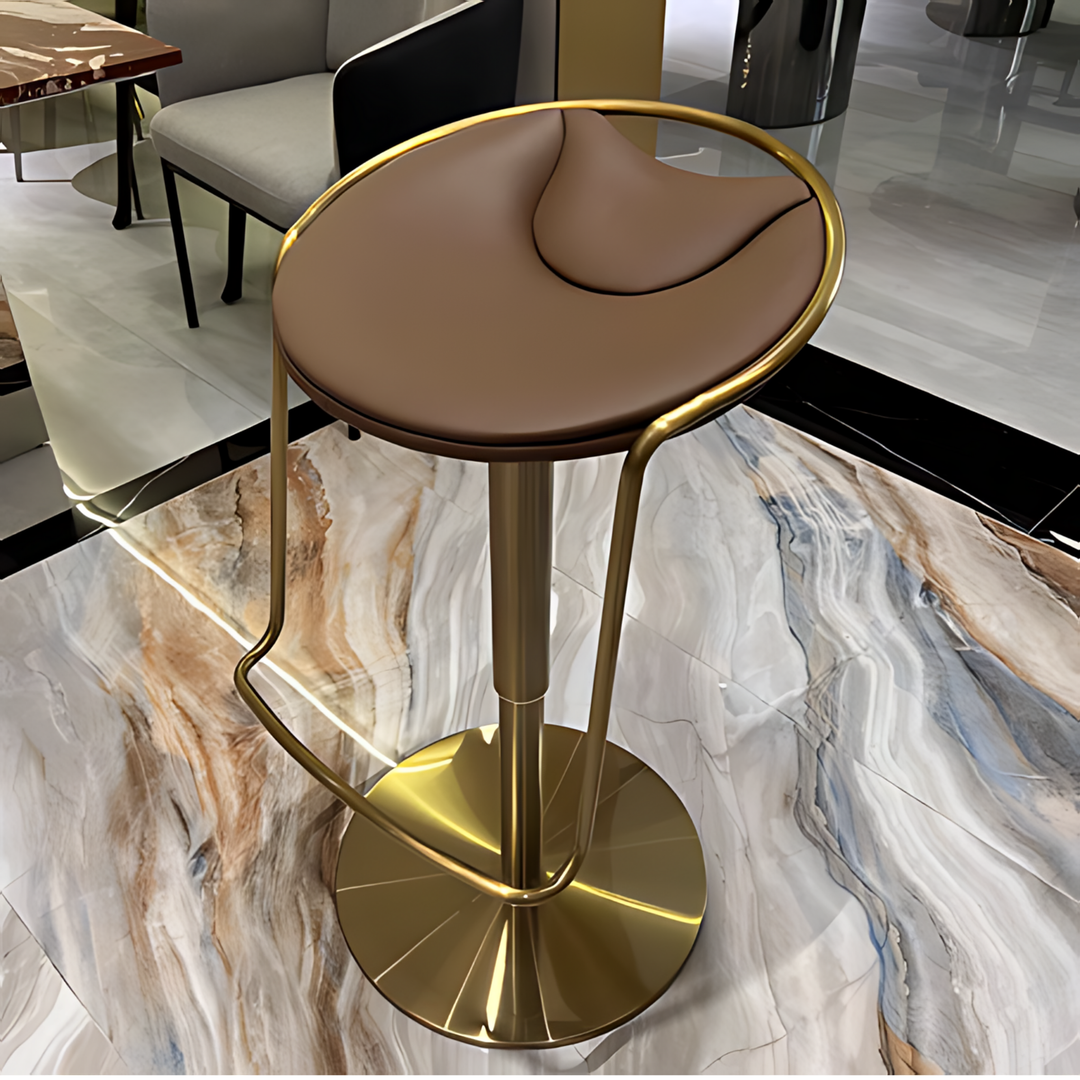 ASTRAVIK Cowhide Leather Bar Stool