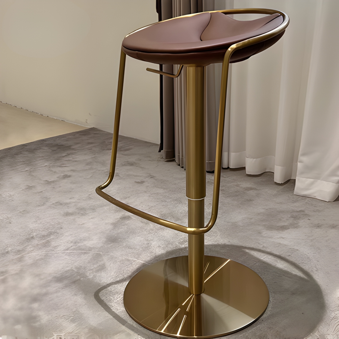 ASTRAVIK Cowhide Leather Bar Stool