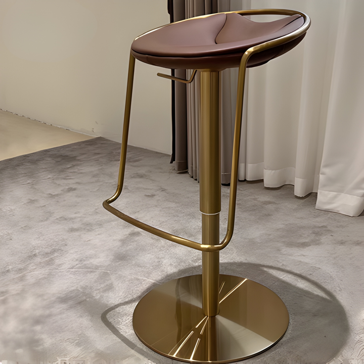 ASTRAVIK Cowhide Leather Bar Stool
