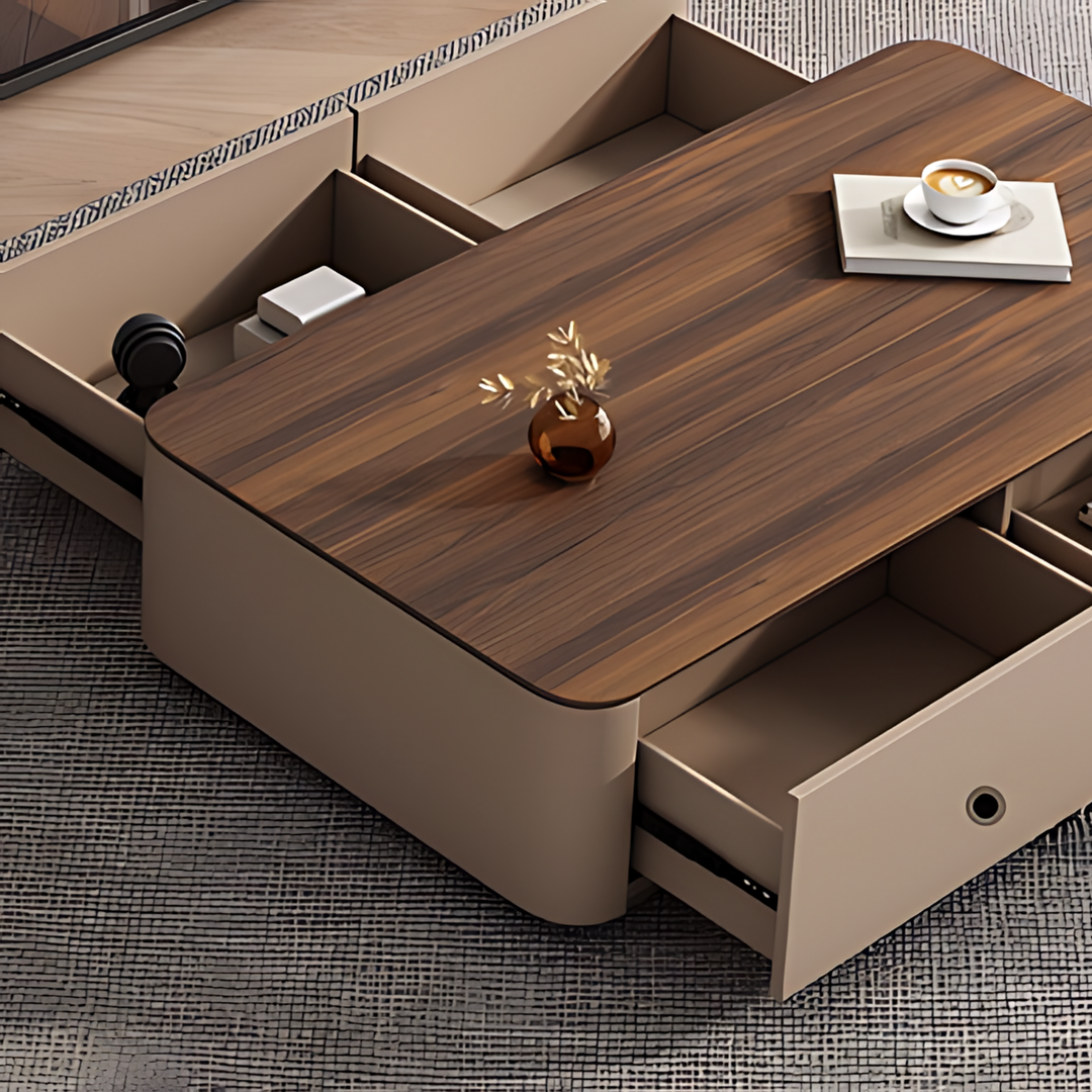 DOVETAIL Solid Wood TV Console & Coffee Table Set