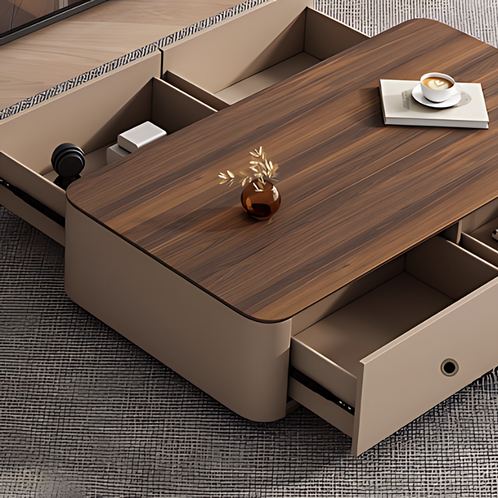 DOVETAIL Solid Wood TV Console & Coffee Table Set