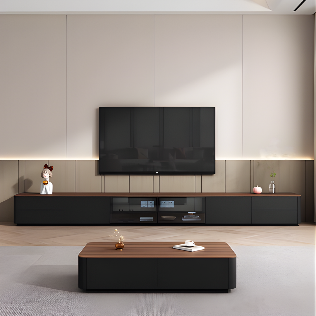 DOVETAIL Solid Wood TV Console & Coffee Table Set