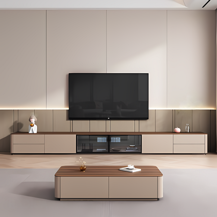 DOVETAIL Solid Wood TV Console & Coffee Table Set