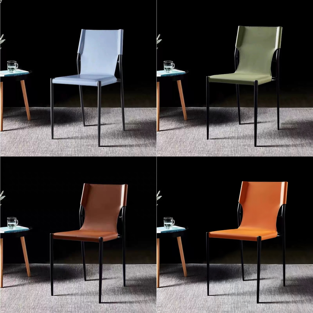 THEODORE Modern Saddle Leather Dining Chair - Cassa Haus Singapore