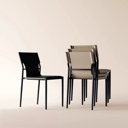 THEODORE Modern Saddle Leather Dining Chair - Cassa Haus Singapore