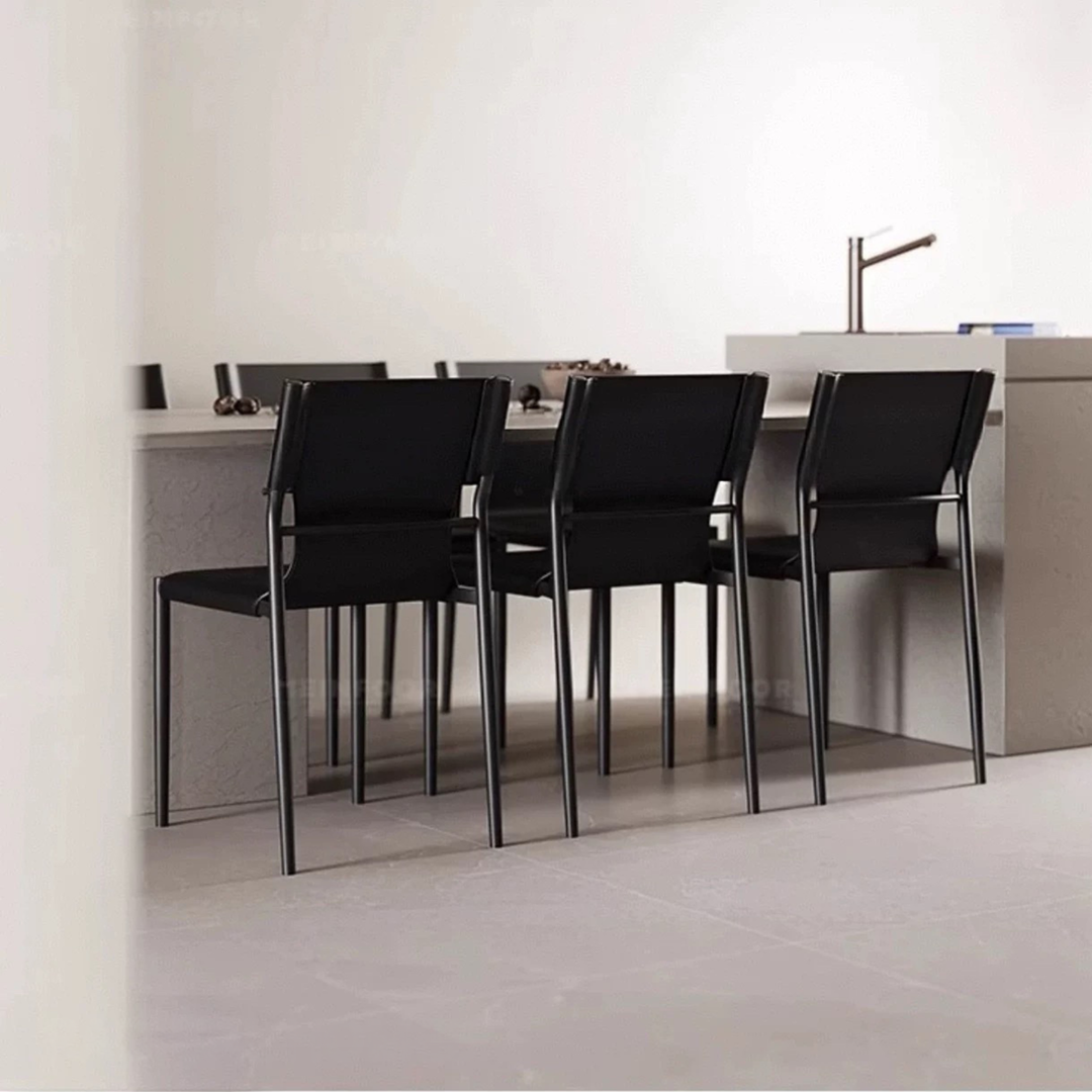 THEODORE Modern Saddle Leather Dining Chair - Cassa Haus Singapore