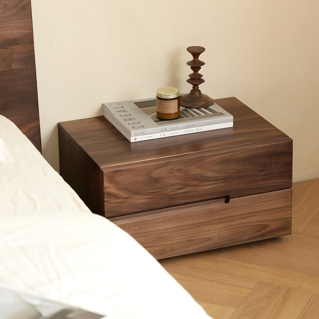 RYVAN Modern Solid Wood Bedside Table