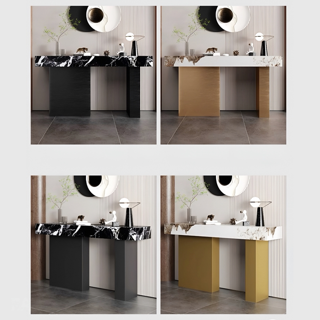 VALMERE Modern Marble Sintered Stone Entryway Console Table