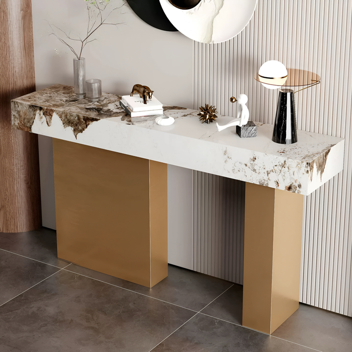 VALMERE Modern Marble Sintered Stone Entryway Console Table