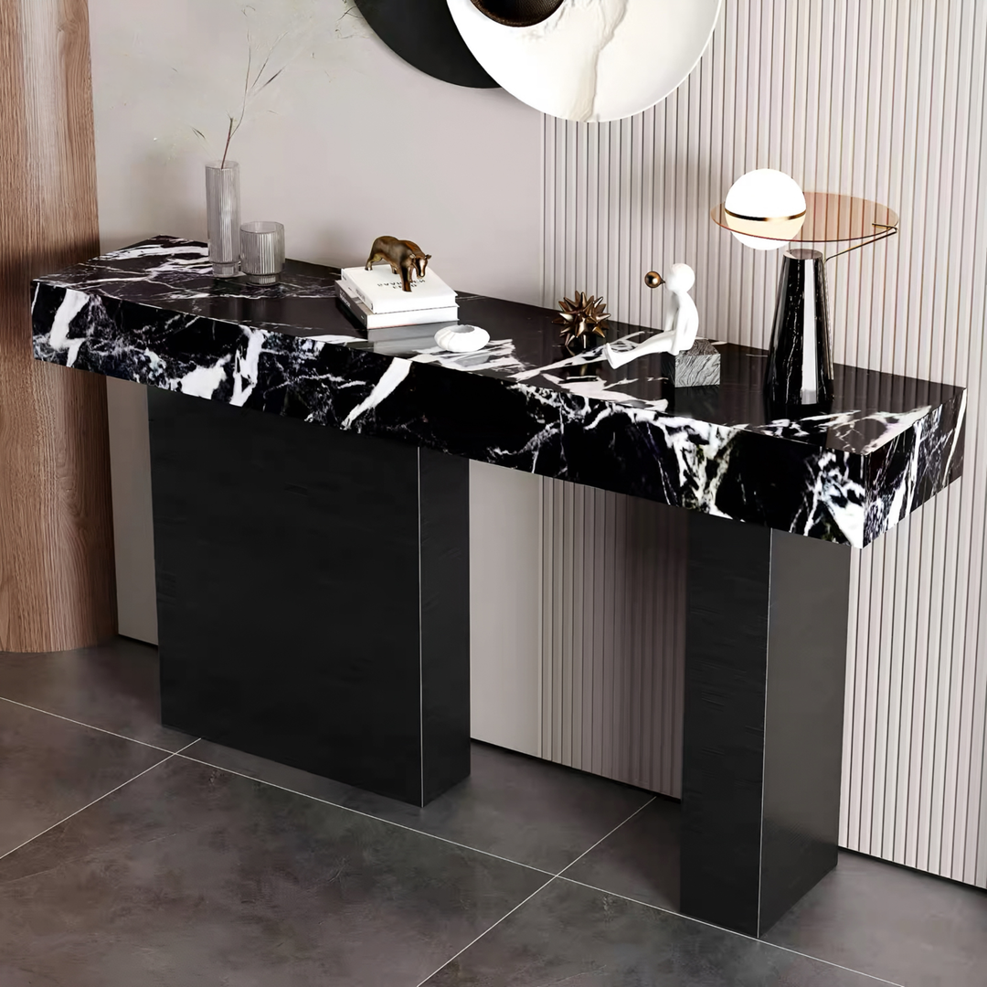 VALMERE Modern Marble Sintered Stone Entryway Console Table