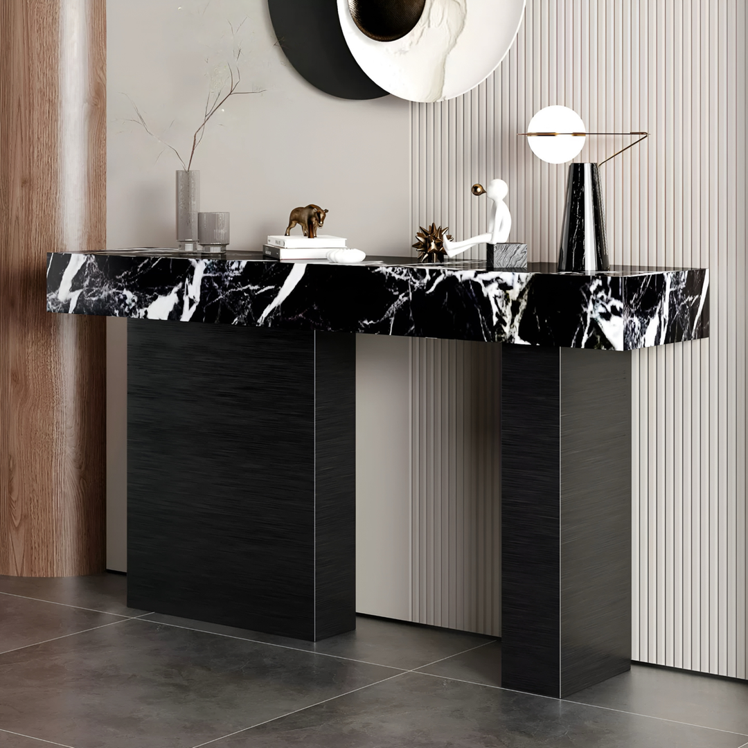 VALMERE Modern Marble Sintered Stone Entryway Console Table