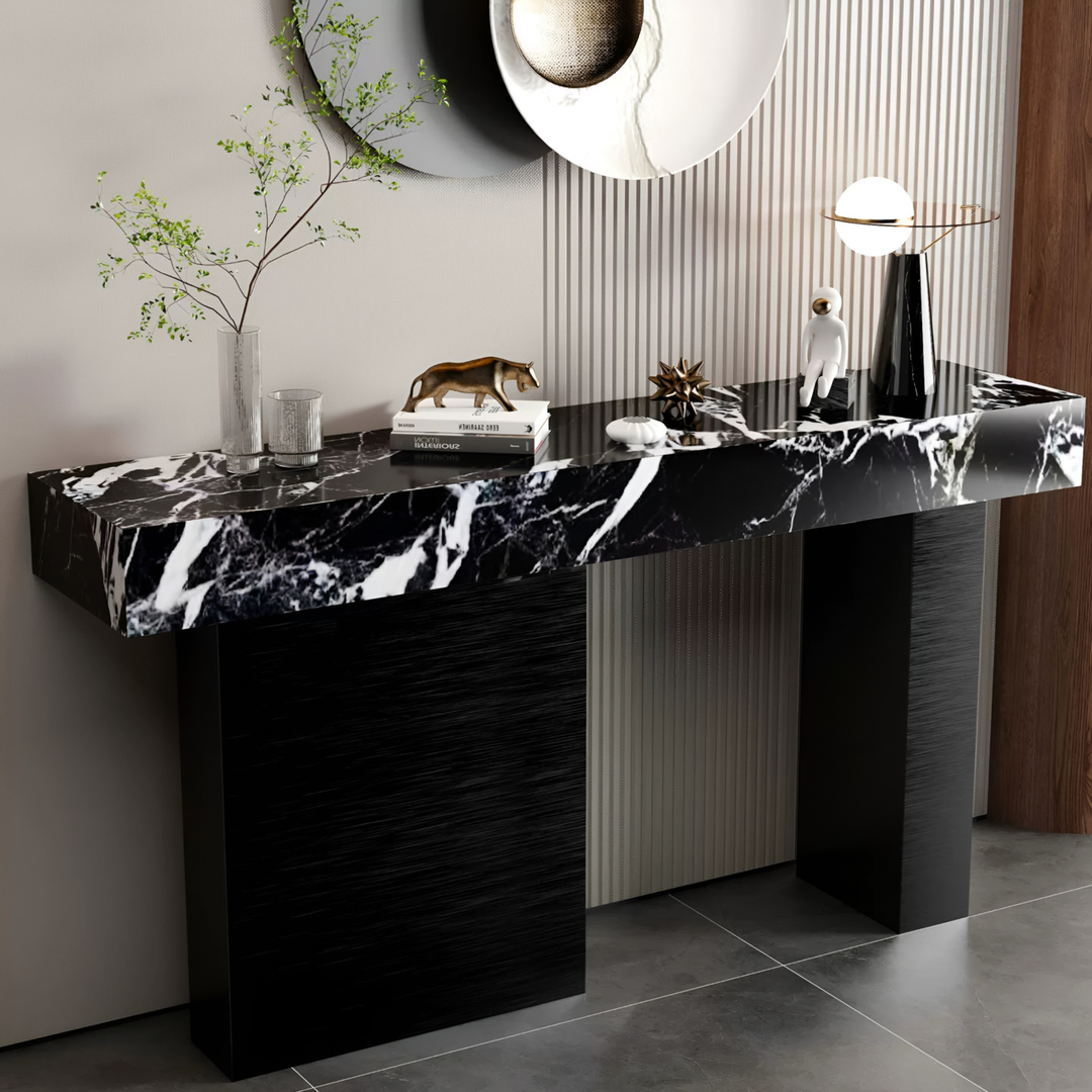 VALMERE Modern Marble Sintered Stone Entryway Console Table