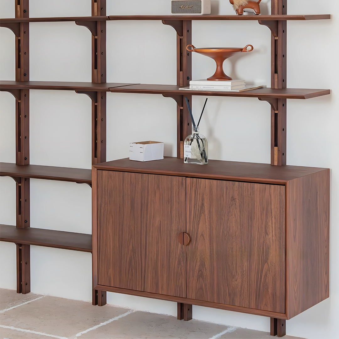 MODARI Modern Solid Wood Wall Mounted Shelf