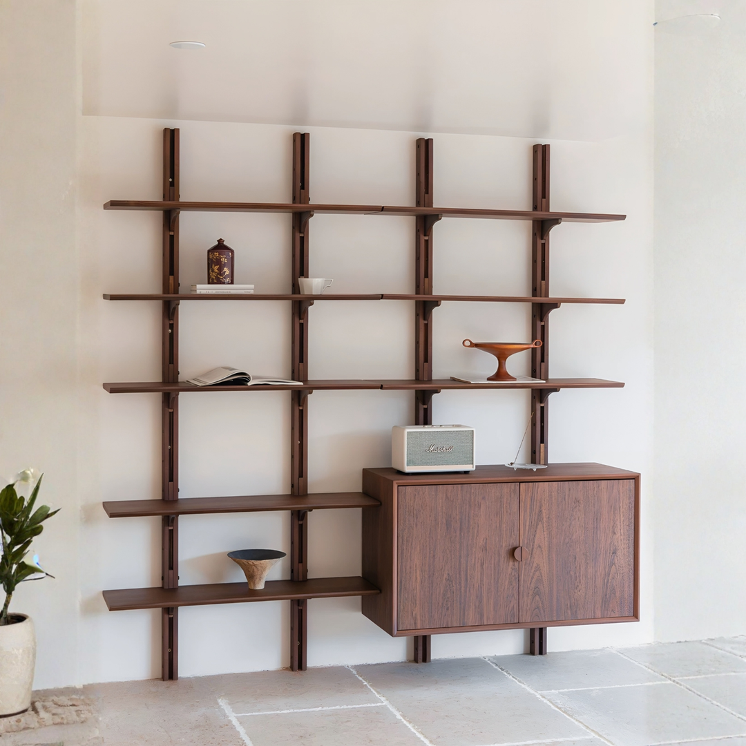 MODARI Modern Solid Wood Wall Mounted Shelf