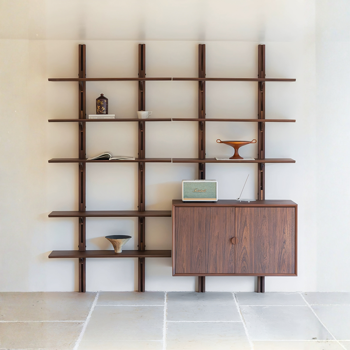 MODARI Modern Solid Wood Wall Mounted Shelf
